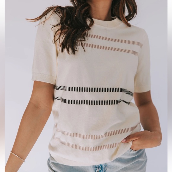 Tops - Short-Sleeve Sweater Top